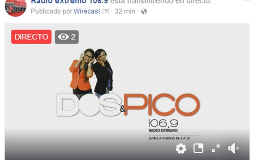 Imagen de Emisión EN VIVO de Dos & Pico por Radio Extremo 106.9