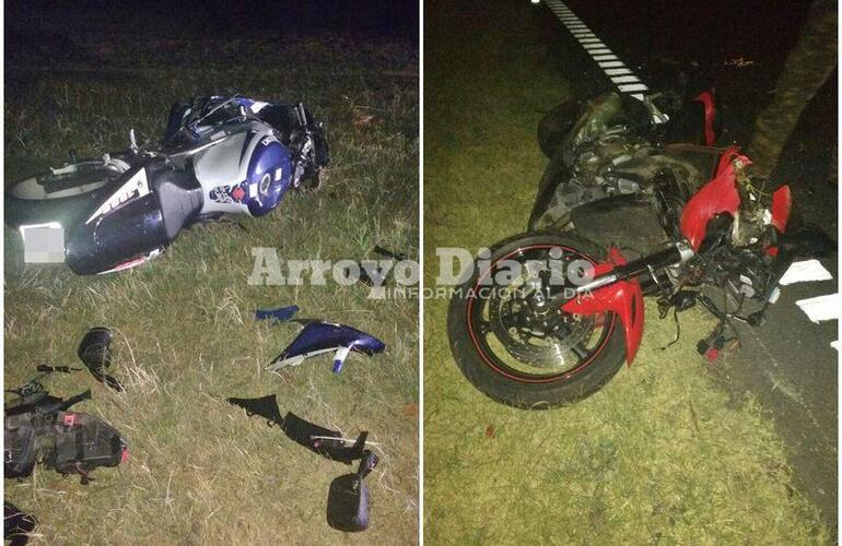 Suzuki y Honda. Los motociclistas venían viajando de Rosario tras haber participado de un encuentro.