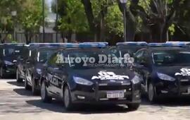 M&oacute;viles inteligentes. Una de las patrullas que el gobierno provincial entrega hoy, podr&iacute;a llegar a Arroyo Seco. Foto: captura de pantalla video @maxipullaro