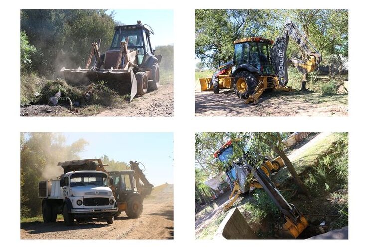 Algunas imágenes. Las fotos muestran parte del trabajo esta mañana en El Ombú. Fotos: Matías Perfetto.