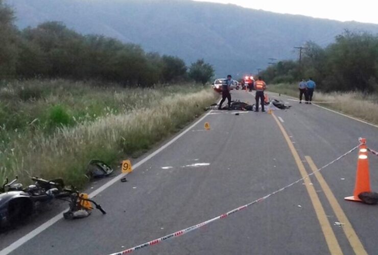 Tragedia. Tres muertos tras un triple choque de motos en Traslasierra.