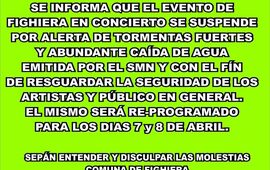 Imagen de Se reprogramó la fecha para el Festival en Fighiera