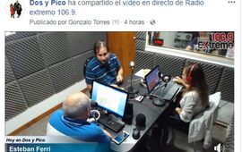 En la radio. Esteban Ferri visitó los estudios de Radio Extremo 106.9