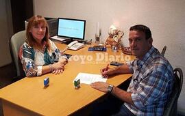 En la foto. Carina Clemente junto a Sergio Gaudio.