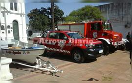 Los cuatro. Las &uacute;ltimas unidades que sum&oacute; bomberos al cuartel.