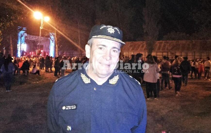 En el operativo. Tobajas estuvo también participando del dispositivo de seguridad en el marco del Festival Cultural.