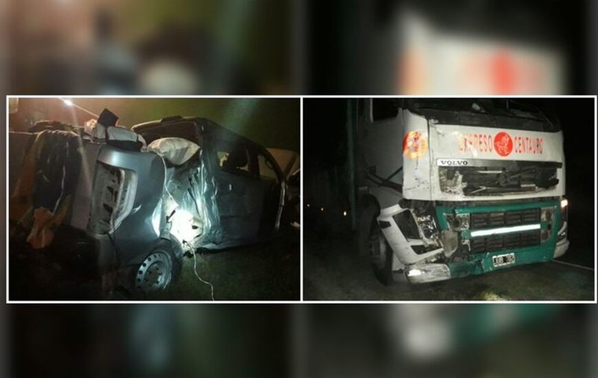 Imagen de Dos muertos y dos heridos al chocar de frente un cami&oacute;n y una pick up cerca de Carmen del Sauce