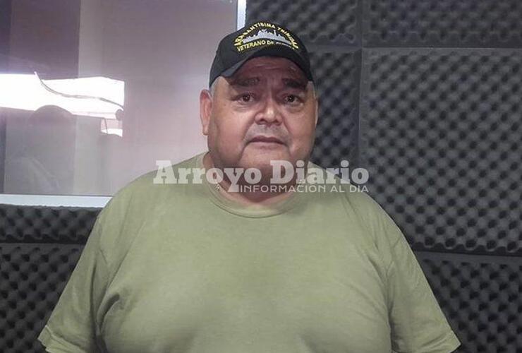 Su historia. El veterano de Malvinas compartió parte de sus memorias con los oyentes de la radio.