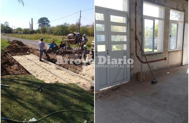 Los trabajos. Por un lado la construcción junto al Club Central Argentino y en segunda instancia las obras en el SUM del Centro de Salud.