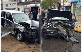 Imagen de Violento choque entre un móvil policial y un utilitario