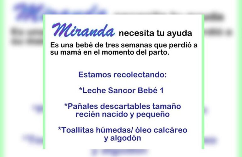 Imagen de Campaña solidaria: Miranda, necesita de tu ayuda