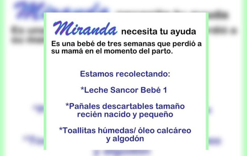 Imagen de Campa&ntilde;a solidaria: Miranda, necesita de tu ayuda
