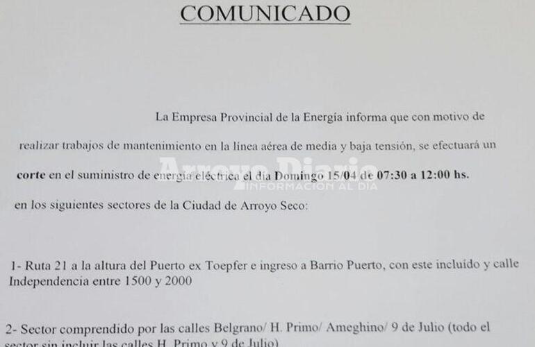 El Comunicado. El parte oficial emitido en la mañana de este viernes por la agencia local.