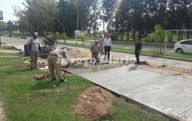 En el lugar. Stangoni siguiendo de cerca los trabajos.
