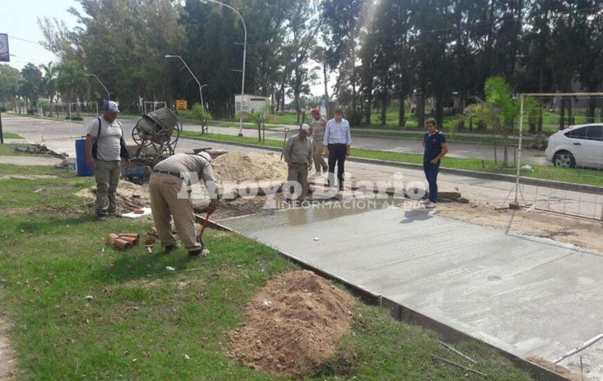 En el lugar. Stangoni siguiendo de cerca los trabajos.