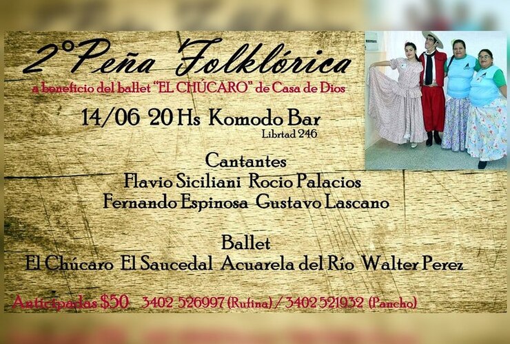 Imagen de 2da Pe&ntilde;a Folkl&oacute;rica a beneficio del Ballet �El Ch&uacute;caro�