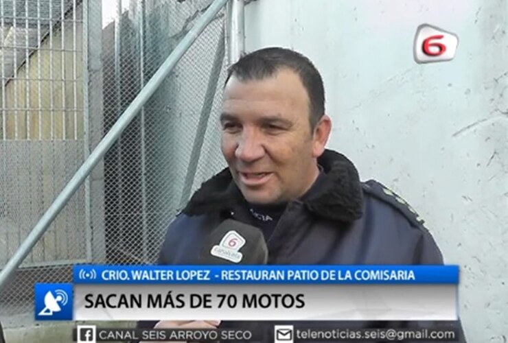 Comisario Walter López. Foto: captura de pantalla video Canal 6
