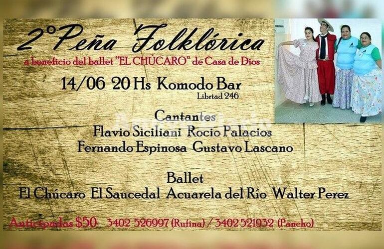 Imagen de 2da Peña Folklórica a beneficio del Ballet El Chúcaro