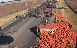 El accidente se produjo en la ruta A012 en Zavalla. Foto: @HernanFunes