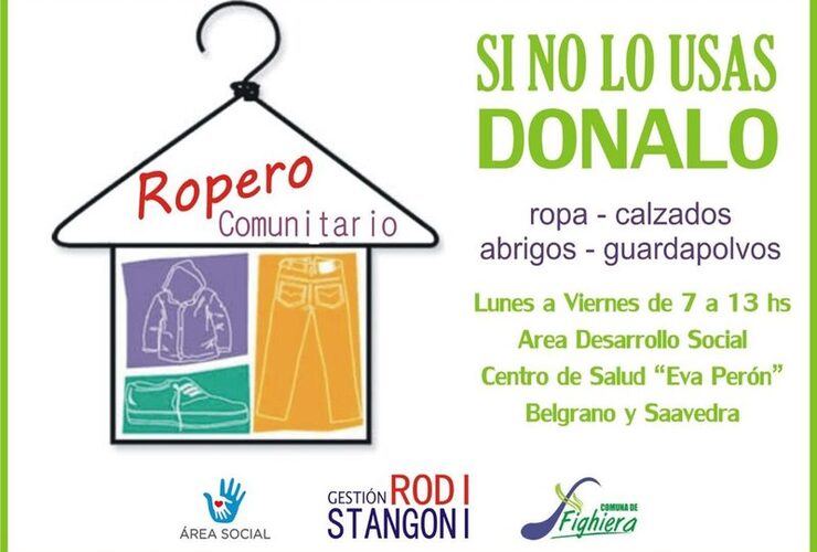 Imagen de Ropero Comunitario, campaña solidaria en Fighiera