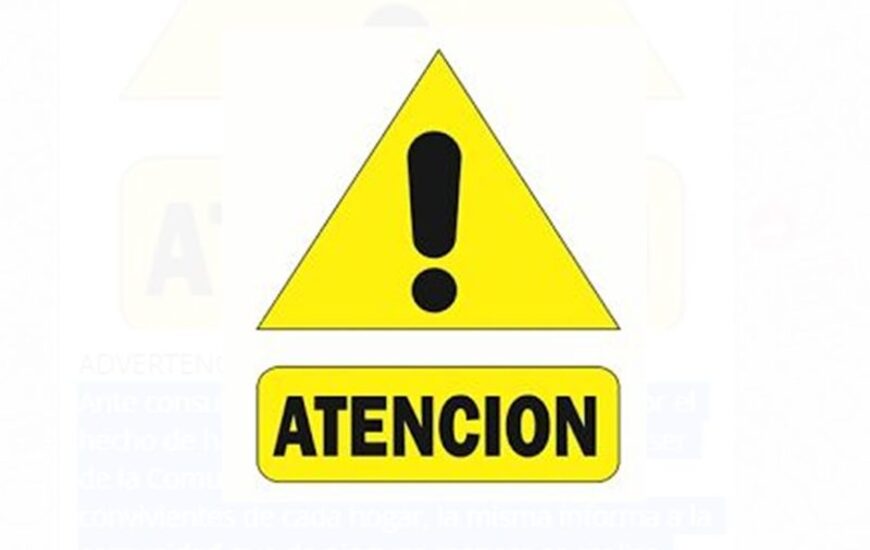 Imagen de Advertencia a la comunidad