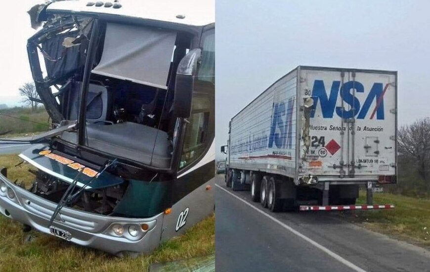 Imagen de Un micro choc&oacute; contra un cami&oacute;n en autopista a Santa Fe