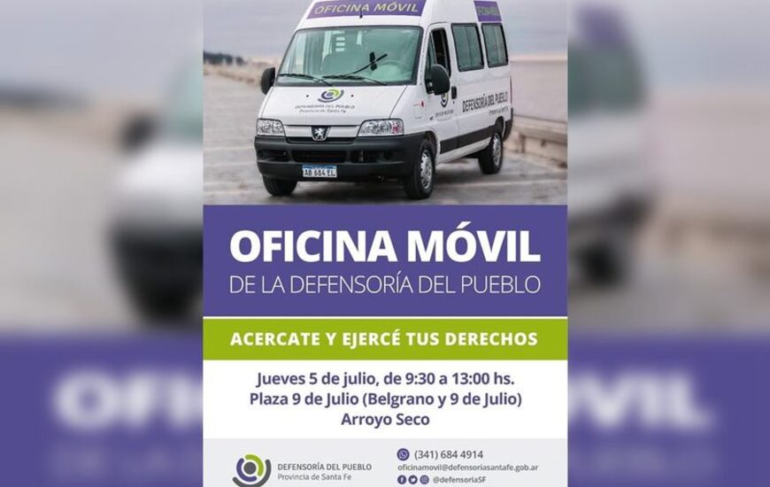 Imagen de La oficina m&oacute;vil de la Defensor&iacute;a del Pueblo estar&aacute; en Arroyo Seco