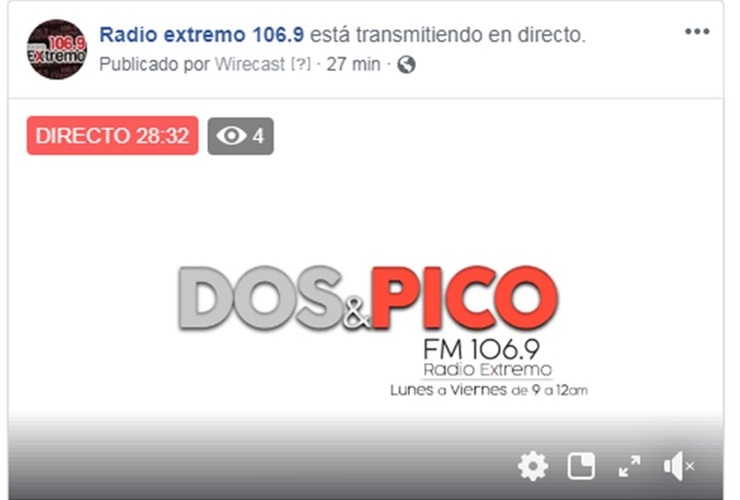 Imagen de Emisión EN VIVO, Dos & Pico Radio Extremo 106.9