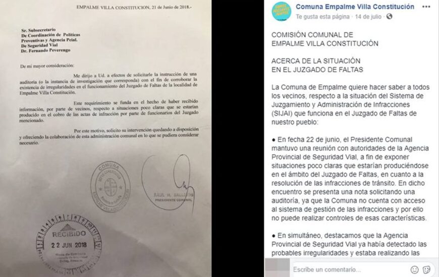 La Comuna difundi&oacute; el pedido de auditor&iacute;a presentado ante la APSV. Foto: captura facebook Comuna