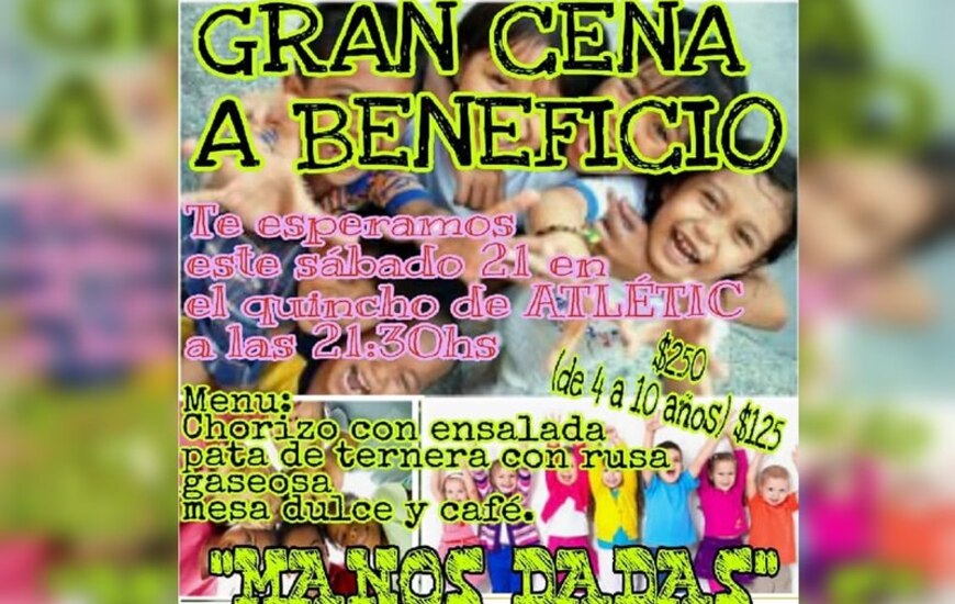 Imagen de Gran Cena a beneficio, organiza �Manos Dadas�
