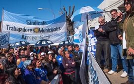 El gremio de nuestra ciudad también viajó para acompañar en la concentración y manifestación. Foto: captura de pantalla video