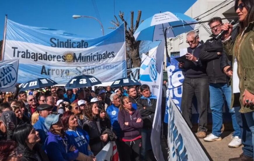 El gremio de nuestra ciudad tambi&eacute;n viaj&oacute; para acompa&ntilde;ar en la concentraci&oacute;n y manifestaci&oacute;n. Foto: captura de pantalla video