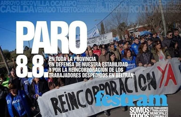 Imagen de Ratifican que el mi&eacute;rcoles hay paro de los municipales en toda la provincia