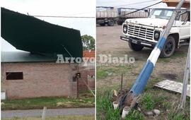 Imagen de Voladura de un techo y columnas caídas