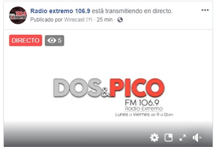 Imagen de Emisión EN VIVO, Dos & Pico Radio Extremo 106.9