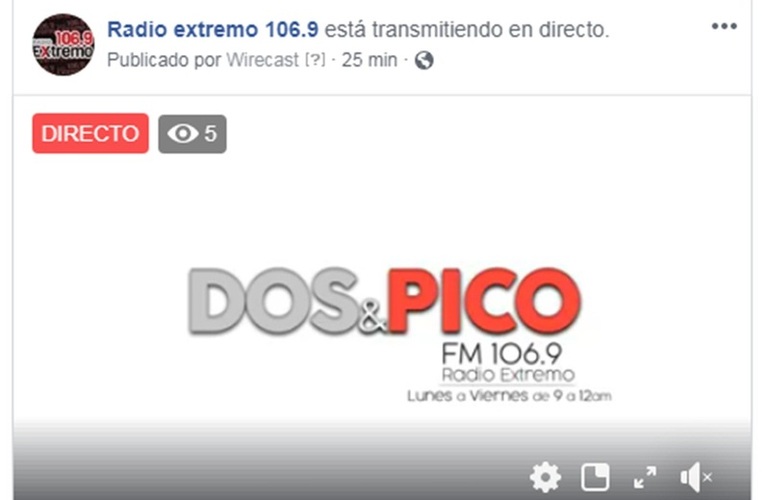 Imagen de Emisión EN VIVO, Dos & Pico Radio Extremo 106.9