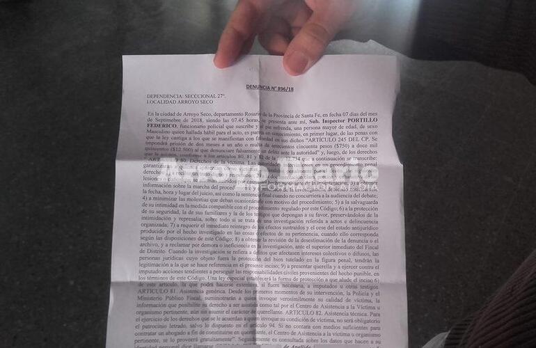 Dejó constancia. Esta mañana el hombre de 34 años se presentó en la comisaría a radicar la denuncia por el robo.