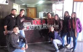 En la radio. Maxi Ballinari junto a los hermanos chilenos, esta ma&ntilde;ana en 106.9
