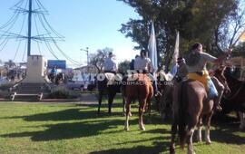 En la esquina del Reloj. El acto se realizó como años anteriores en Humberto Primo y Mansueto Maiorano.