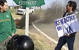 Protesta. Los trabajadores se manifestaron este martes.