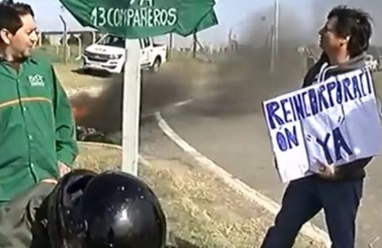 Protesta. Los trabajadores se manifestaron este martes.