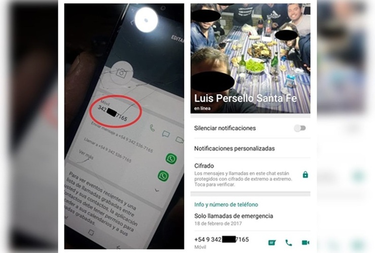 El número de teléfono desde el cual llamaron a Sanfelice, coincide con el que la producción tiene agendado al empleado del Ministerio de Seguridad de Santa Fe.