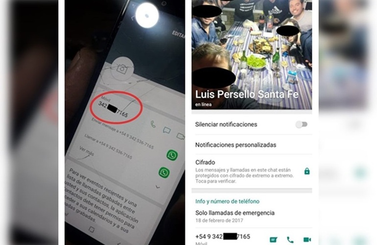 El número de teléfono desde el cual llamaron a Sanfelice, coincide con el que la producción tiene agendado al empleado del Ministerio de Seguridad de Santa Fe.