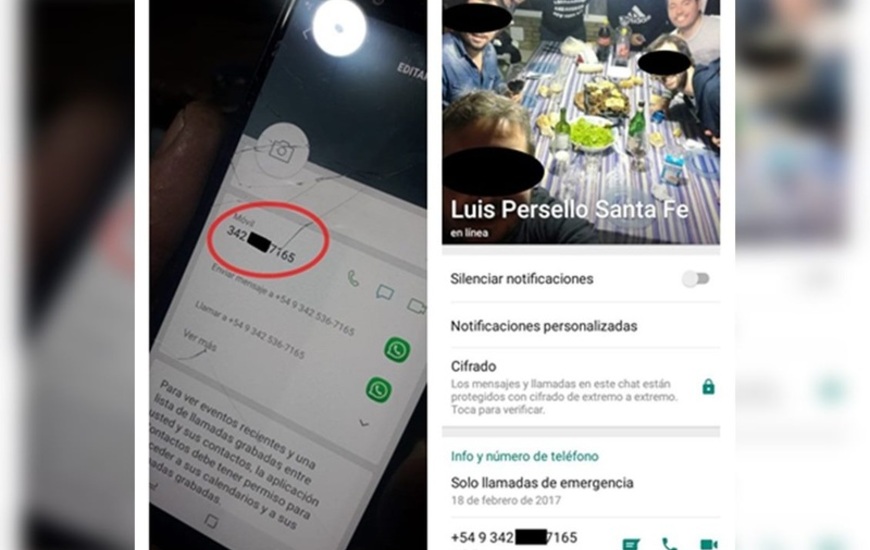 El n&uacute;mero de tel&eacute;fono desde el cual llamaron a Sanfelice, coincide con el que la producci&oacute;n tiene agendado al empleado del Ministerio de Seguridad de Santa Fe.