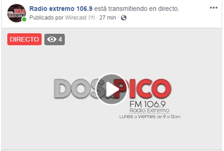 Imagen de Emisión EN VIVO, Dos & Pico Radio Extremo 106.9