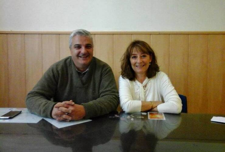 Otros tiempos. Esper y Caserio un d&iacute;a antes de la asunci&oacute;n como Secretaria de Hacienda de la Municipalidad. Foto: Archivo AD Junio 2016