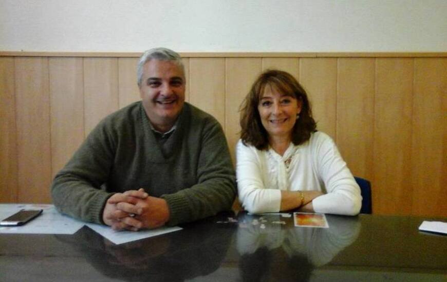 Otros tiempos. Esper y Caserio un d&iacute;a antes de la asunci&oacute;n como Secretaria de Hacienda de la Municipalidad. Foto: Archivo AD Junio 2016