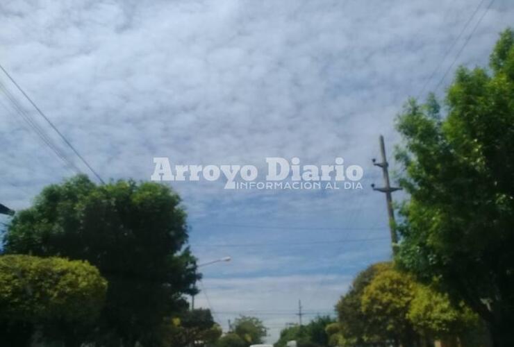 Cielo con algunas nubes pero de fondo bien celeste