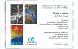Imagen de Andr&eacute;s Pierucci presenta el libro: Decir a Solas