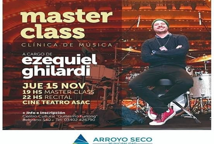 El reconocido baterista regresa a su ciudad natal para brindar una "Master Class" y un concierto